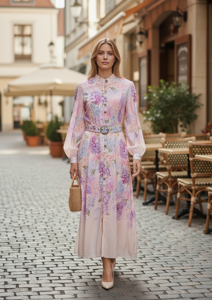 Pastel Bloom Maxi Dress