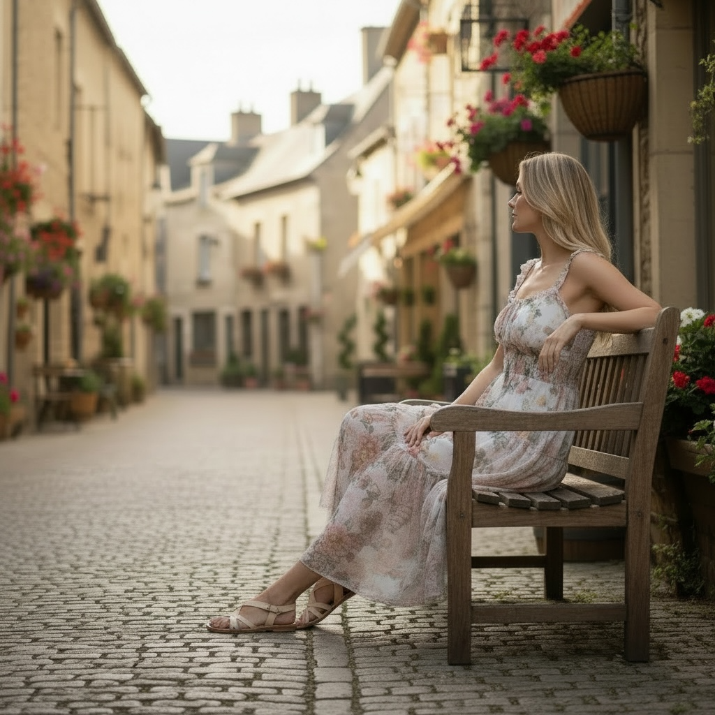Boho Floral Maxi Dress – Breezy Tiered Summer Dress with Feminine Silhouette