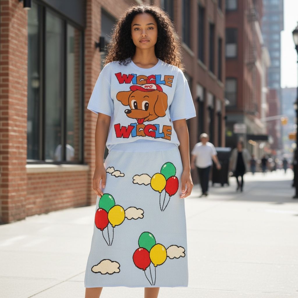 Wiggle Dog Balloon Knitted Coord Set