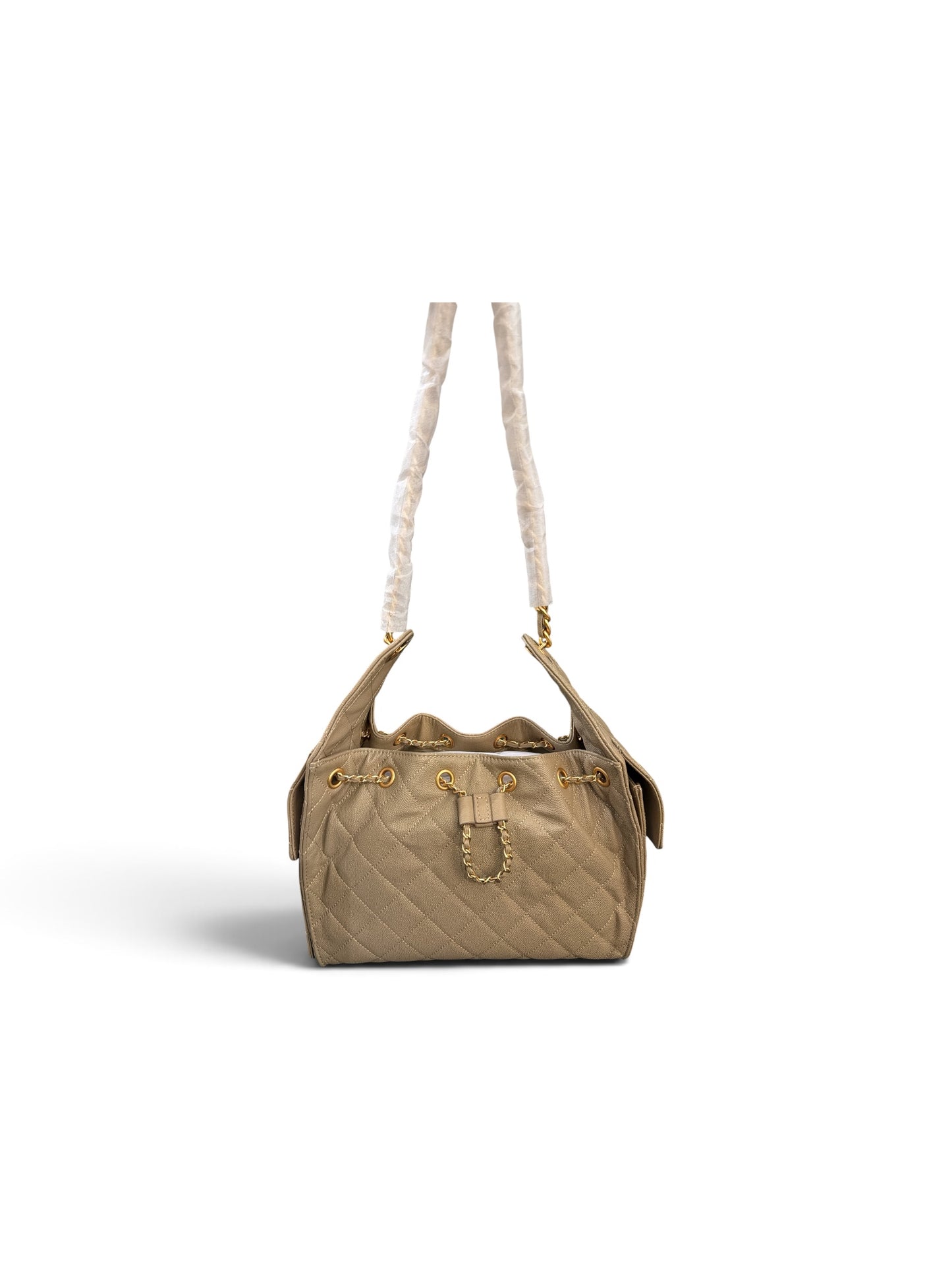 Queen Material London Grey Calf Quilted Bag – Regular Size