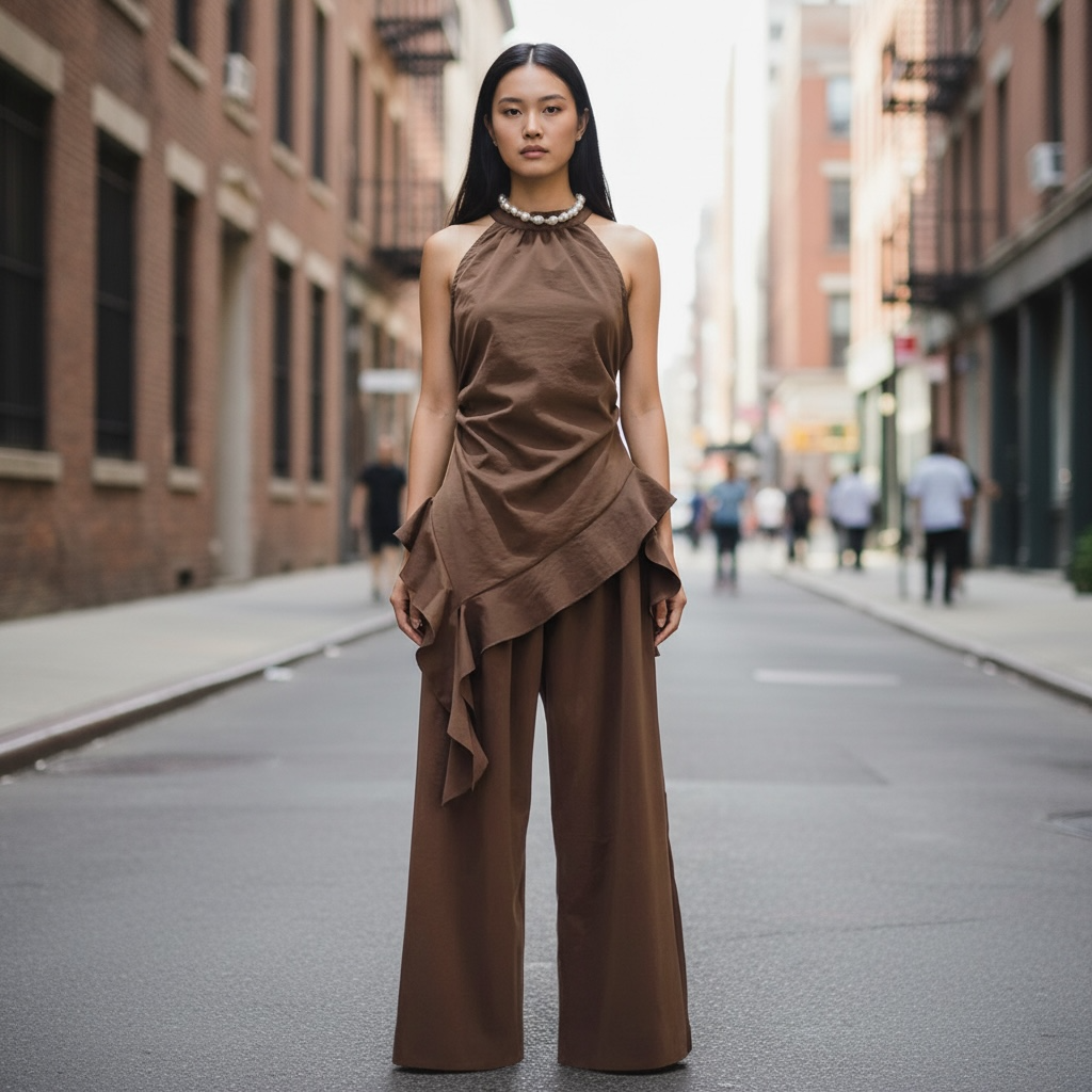Elegant Asymmetrical Ruffle Jumpsuit