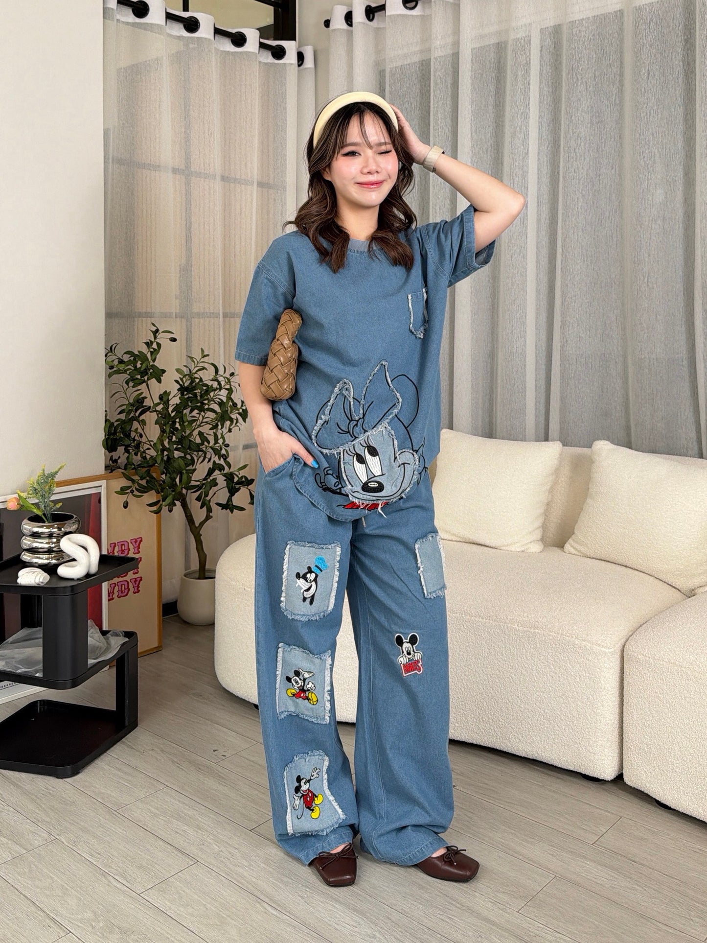 Statement Patchwork Denim Outfit