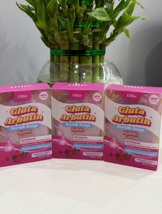 Ollie Gluta Arbutin Scrub Soap