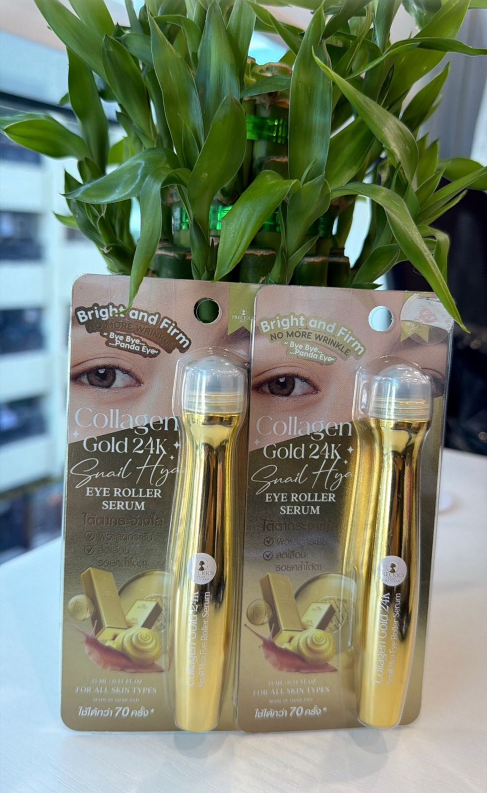 Collagen Gold 24K Snail Hya Eye Roller Serum – Luxury Eye Care for Smooth & Radiant Eyes