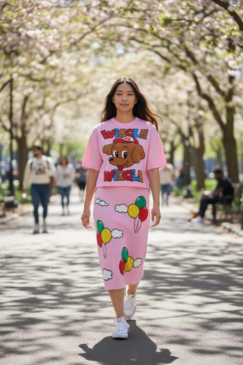Wiggle Dog Balloon Knitted Coord Set