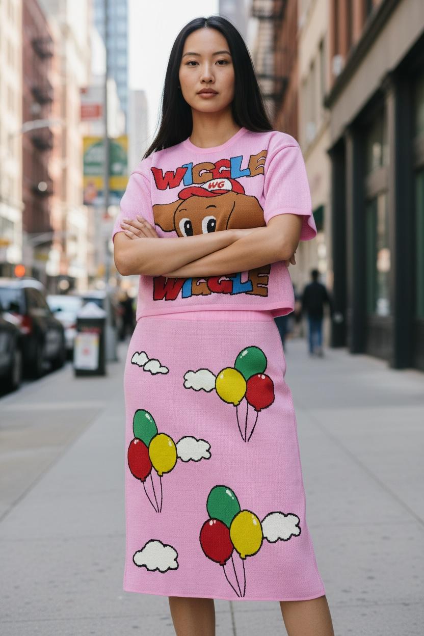 Wiggle Dog Balloon Knitted Coord Set