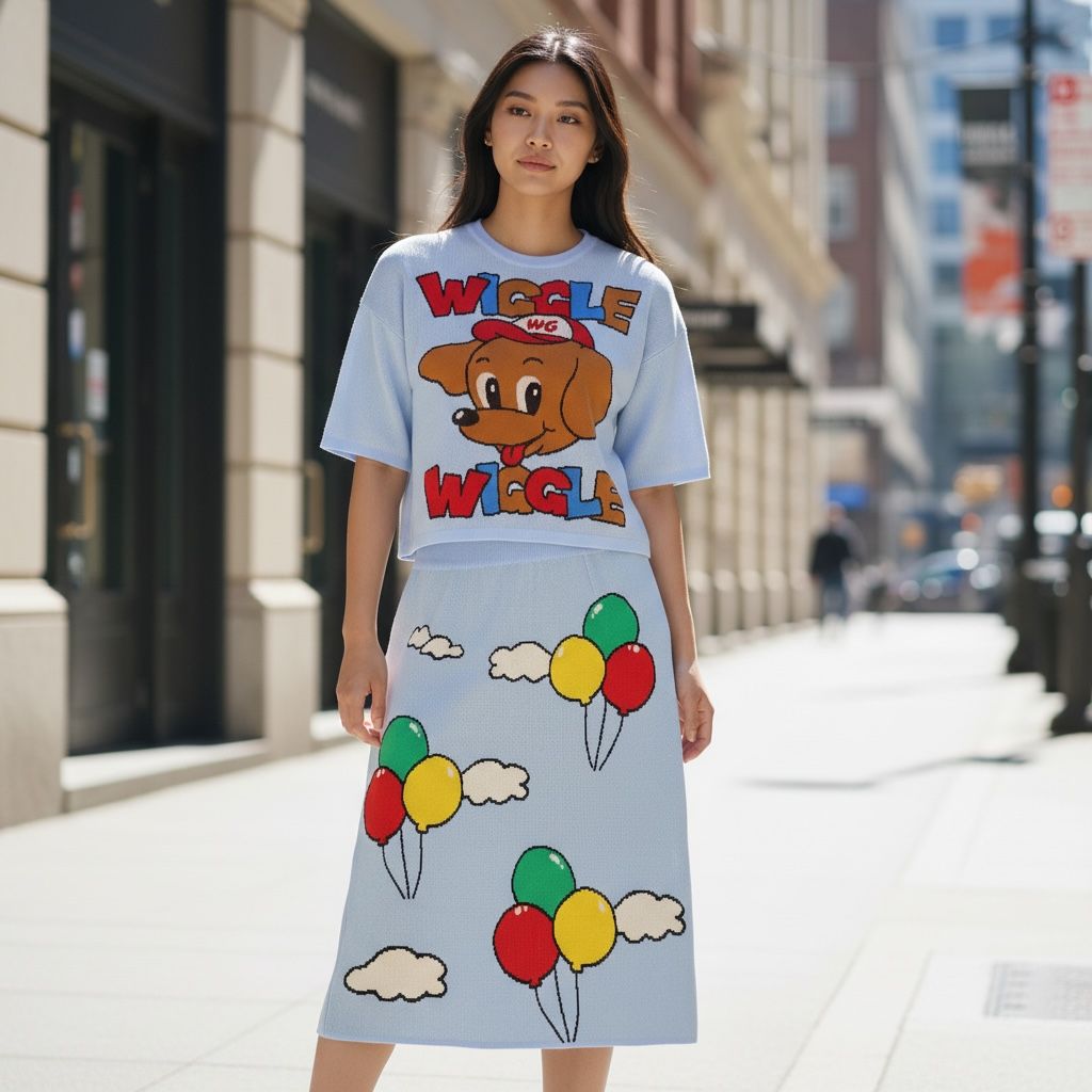 Wiggle Dog Balloon Knitted Coord Set