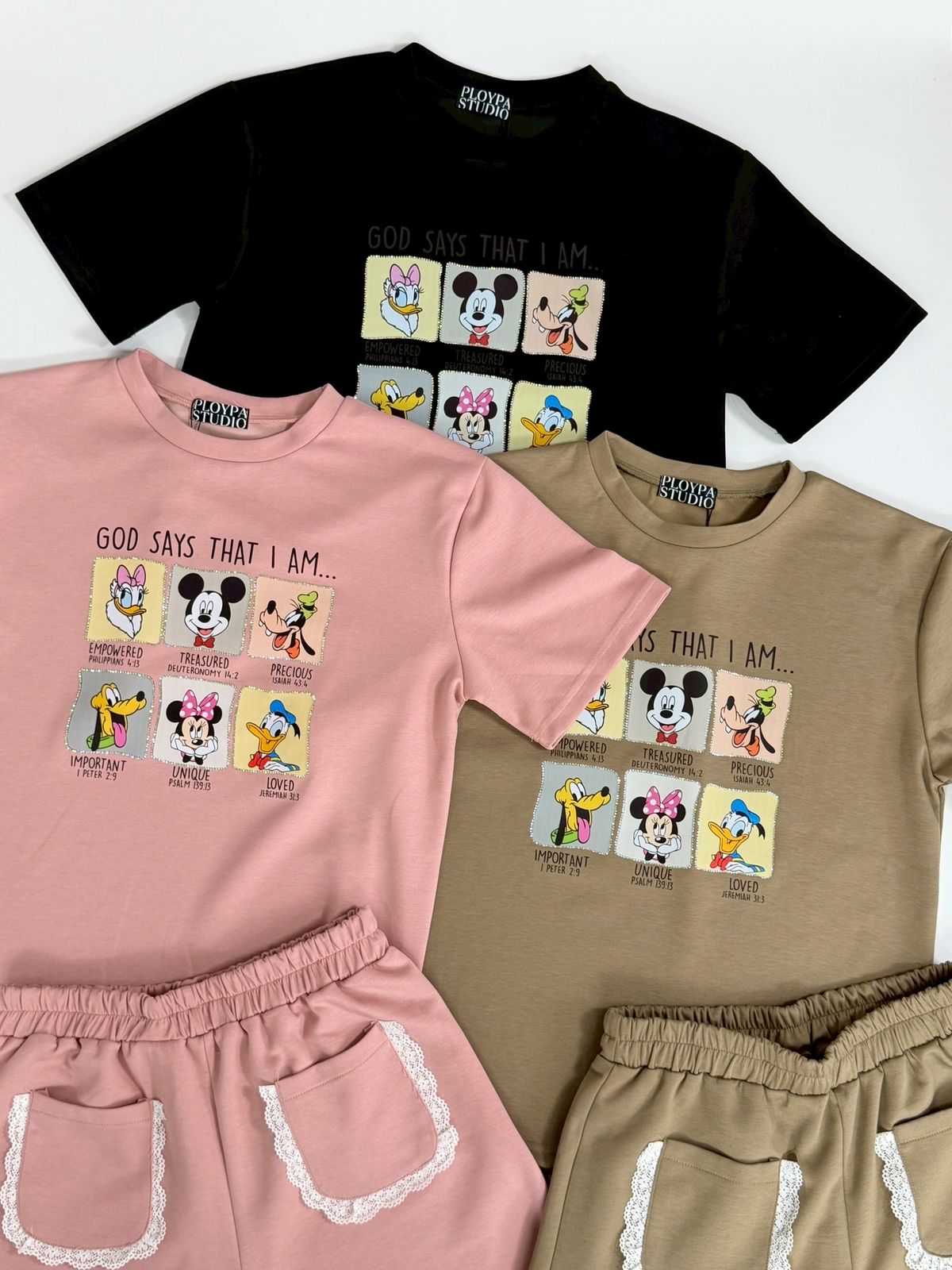 Mickey Rhinestone Coord Set – Soft Stretch