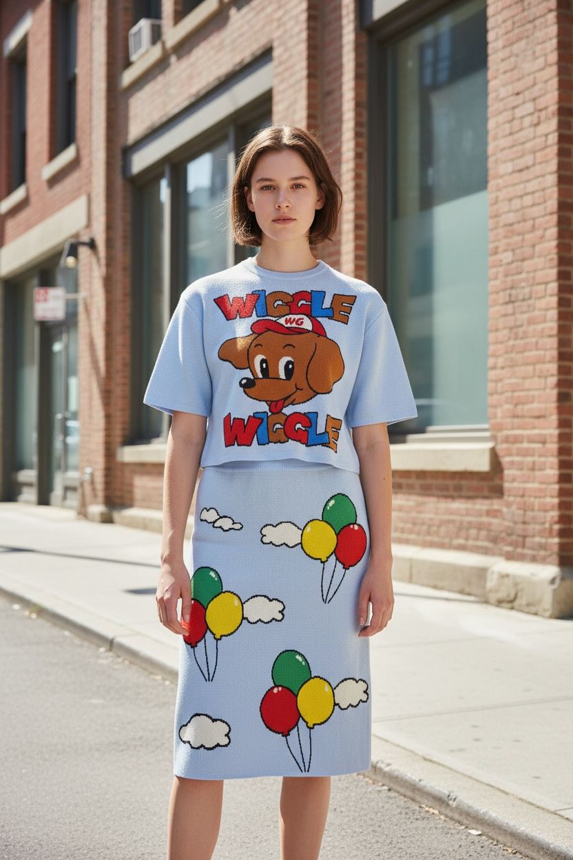 Wiggle Dog Balloon Knitted Coord Set