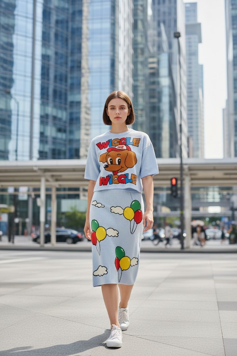 Wiggle Dog Balloon Knitted Coord Set
